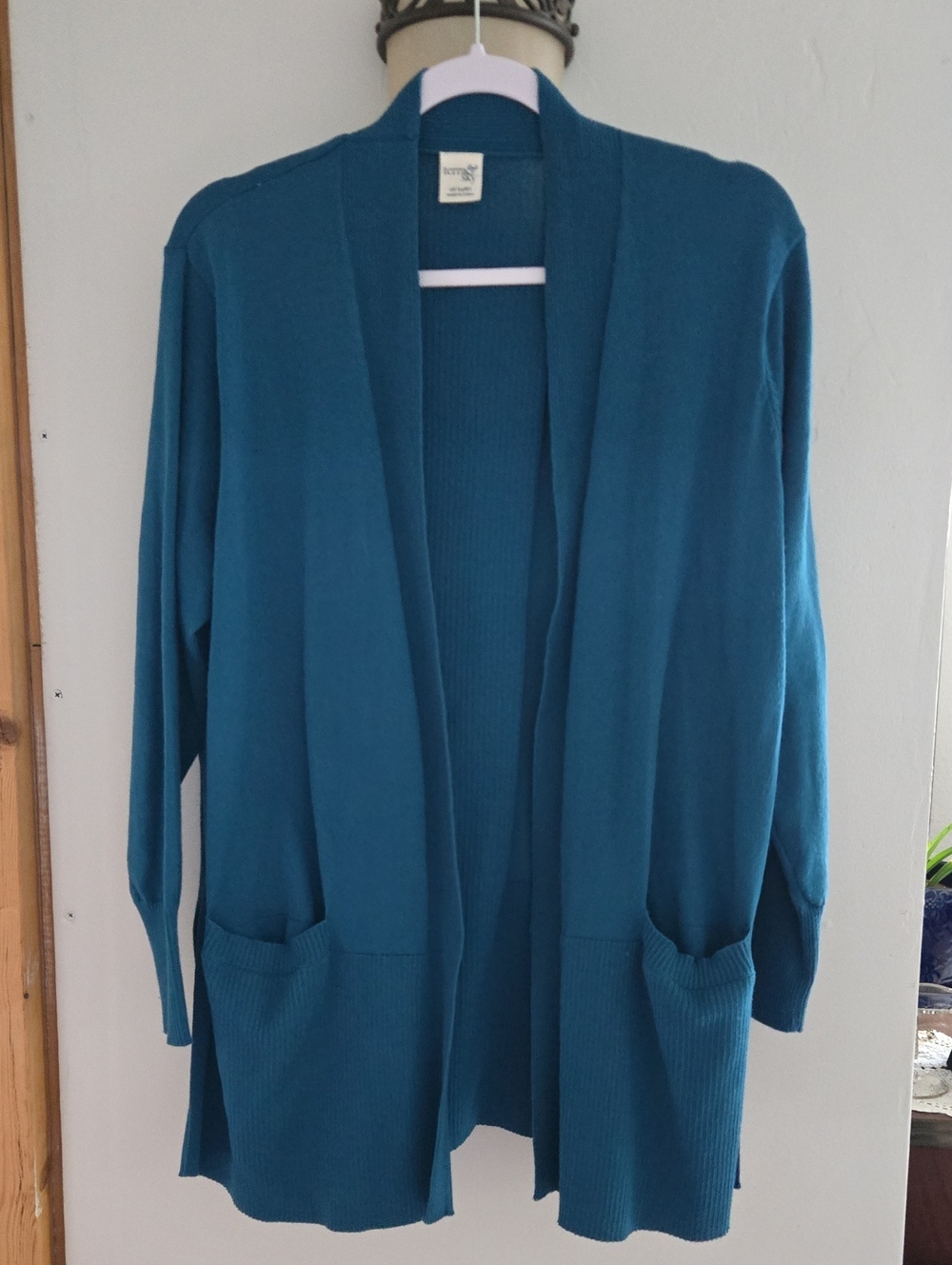 Terra & Sky Teal Open-Front Pocket Cardigan